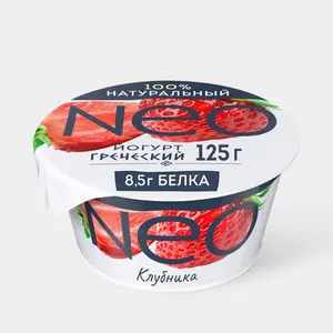 Йогурт 1.7% «Neo» греческий, клубника, 125 г