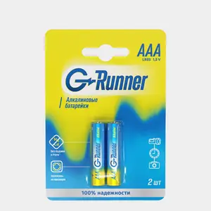 Батарейки алкалиновые «G-runner» AAА/LR03, 1,5 V, 2шт, 23 г