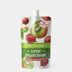 Ягода протертая «Сибирская Ягода» Киви-крыжовник без сахара, 250 г