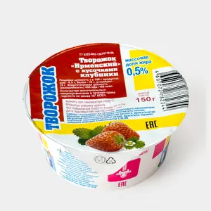 Творожок «Ирменский» с кусочками клубники, 150 г